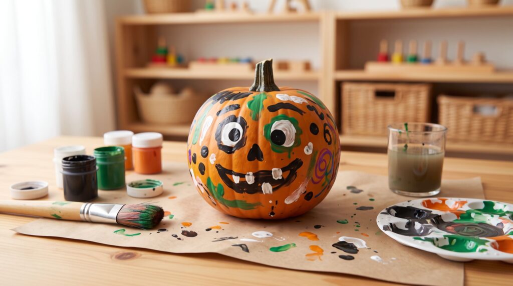 Manualidades de Halloween con calabaza para niños pequeños