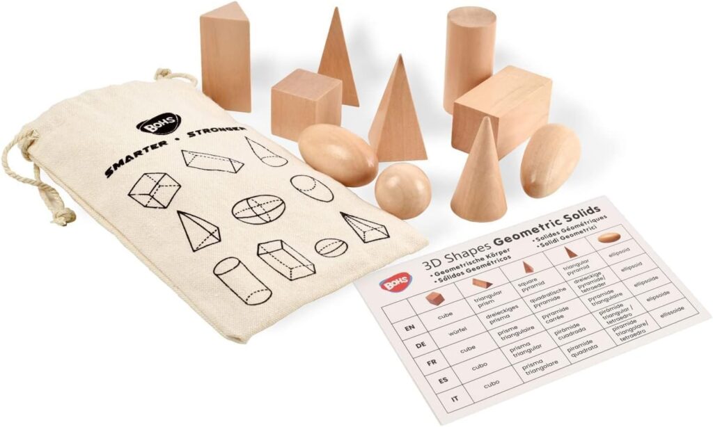 Tablero de formas geométricas de madera