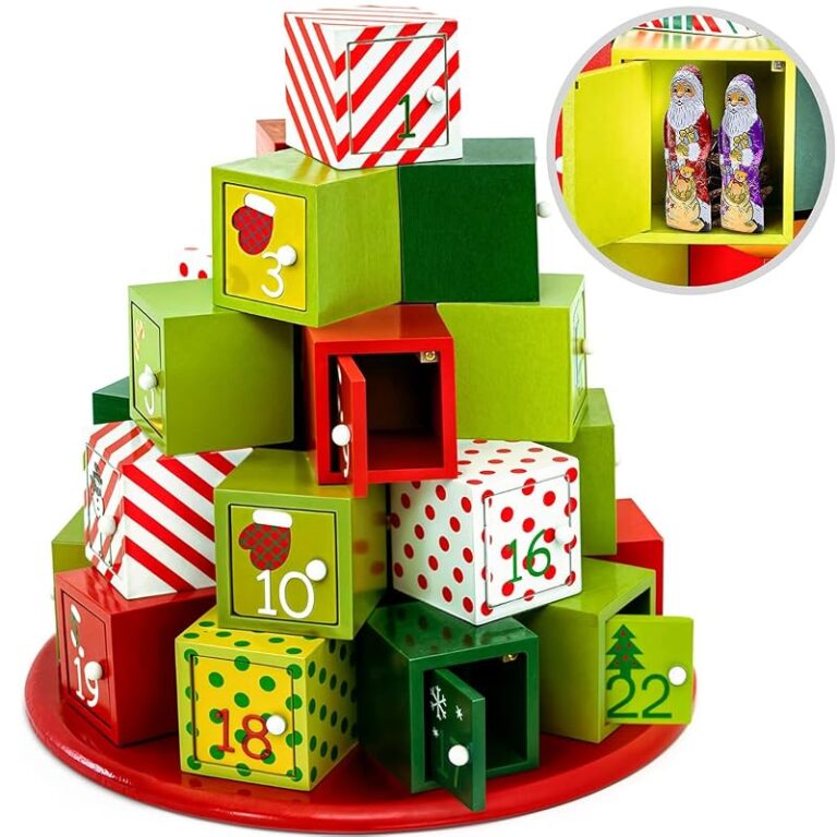 Calendario de Adviento de madera SPIELWERK con 24 cajoncitos para rellenar