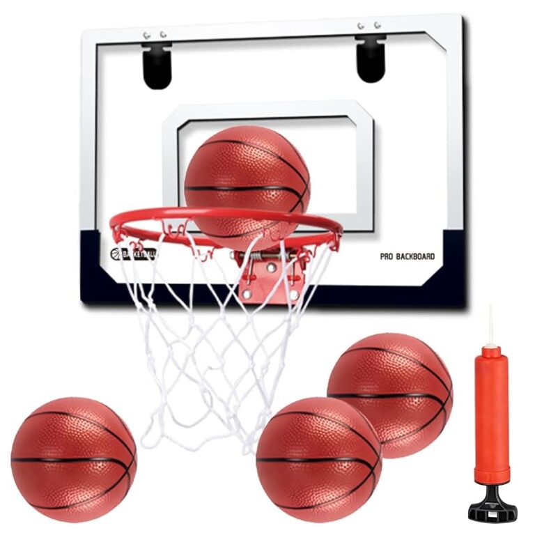 Canasta de baloncesto para puerta con balones